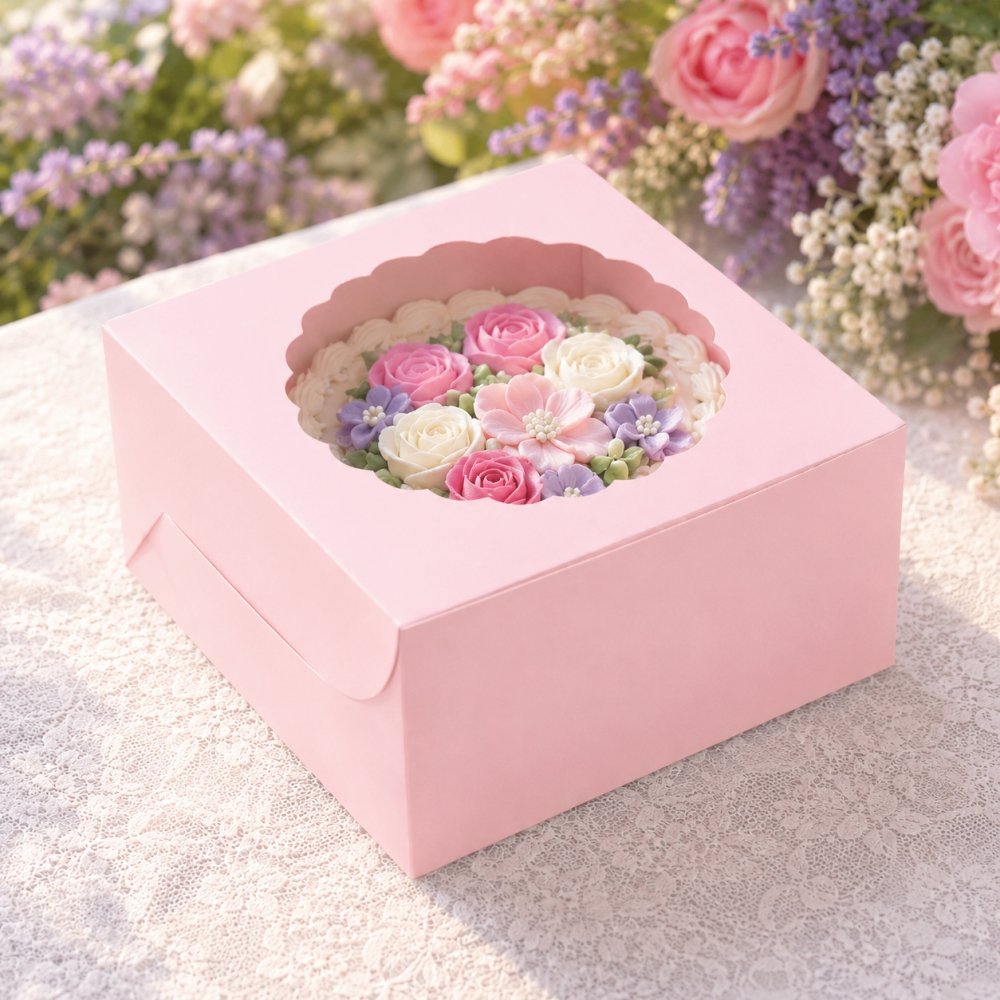 Cake Box for 500 gms - Pastel Pink - 7x7x4 Inch