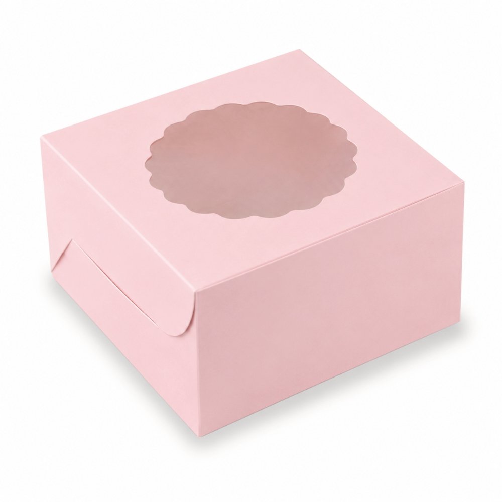 Cake Box for 500 gms - Pastel Pink - 7x7x4 Inch - Image 4