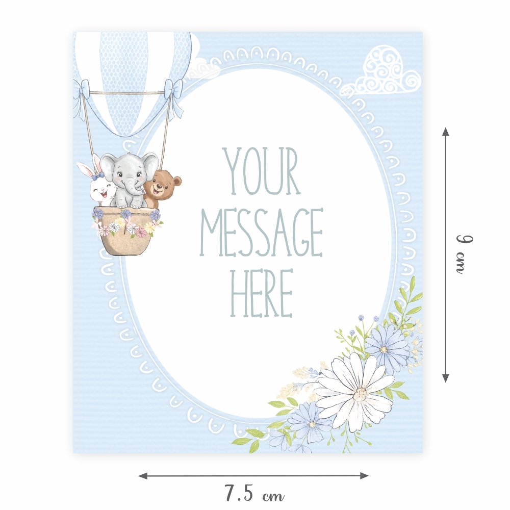 Customized Baby Shower & Boy Birthday Note Card Tags (with Any Message) - Pack of 40 (Large 7.5 x 9.5 cm) - Image 5