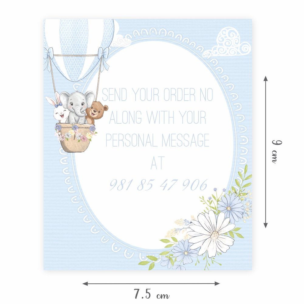 Customized Baby Shower & Boy Birthday Note Card Tags (with Any Message) - Pack of 40 (Large 7.5 x 9.5 cm) - Image 3