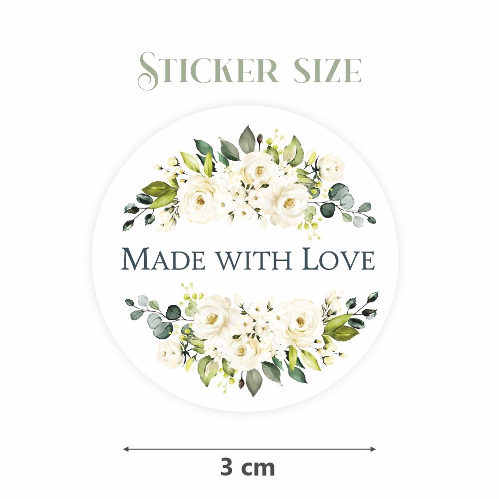 150 Vinyl Stickers- Made With Love - 1.2 inch Seal Stickers - Image 2
