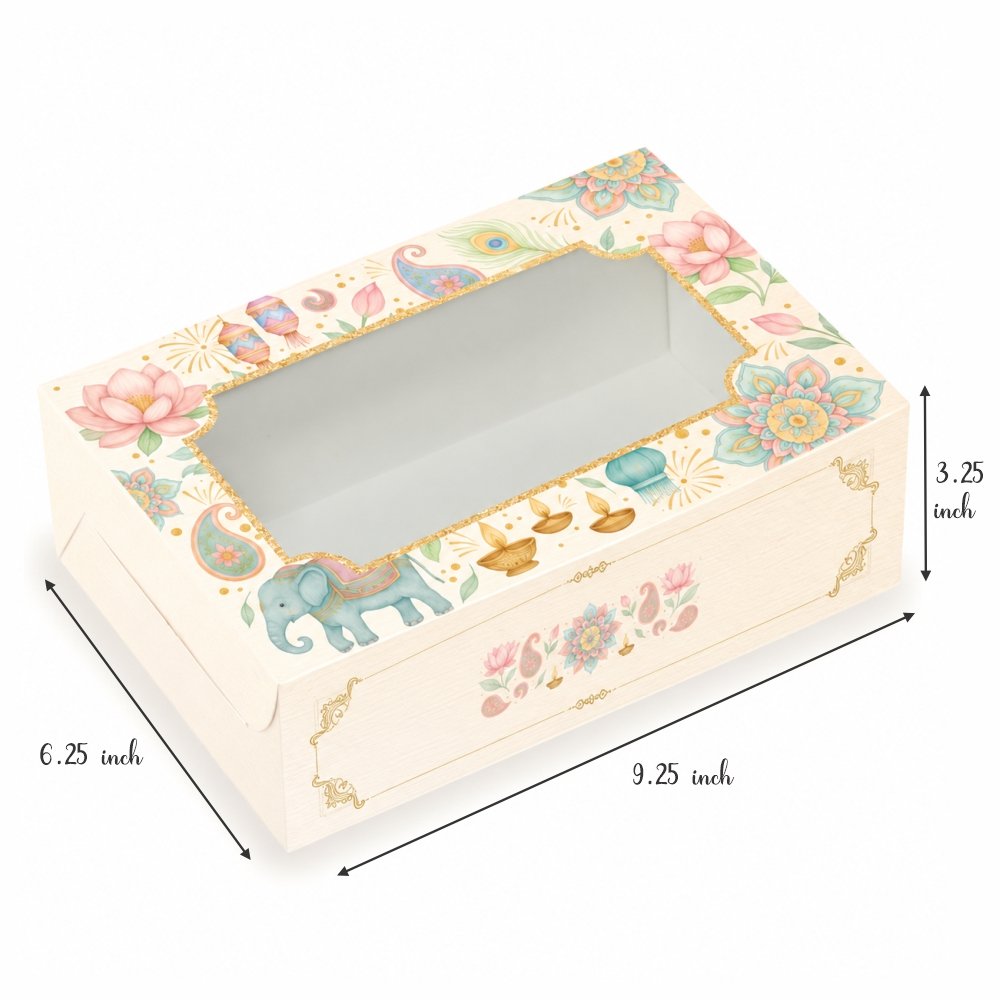Hamper / Pastries / Savories Box – DIWALI PASTELS (9.25x6.25x3 in) (Pack of 8) - Image 2