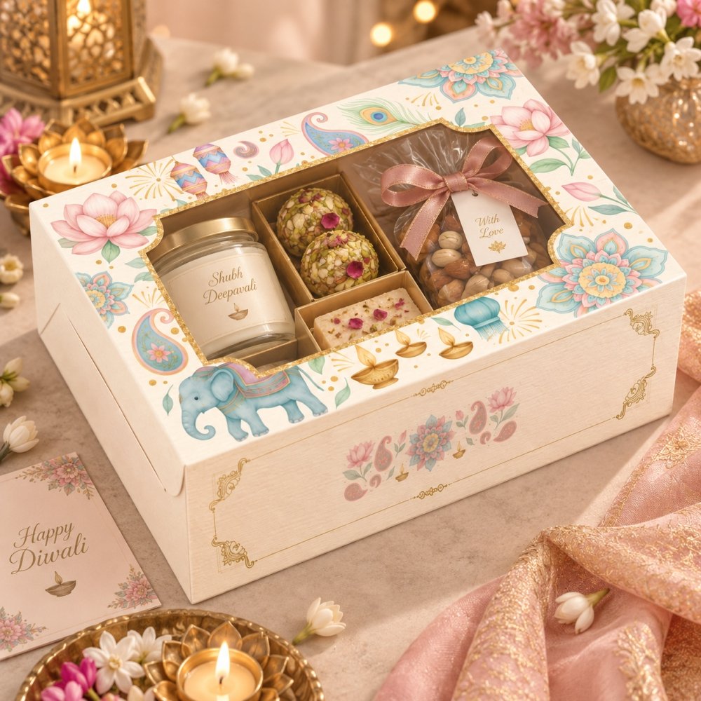Hamper / Pastries / Savories Box – DIWALI PASTELS (9.25x6.25x3 in) (Pack of 8)