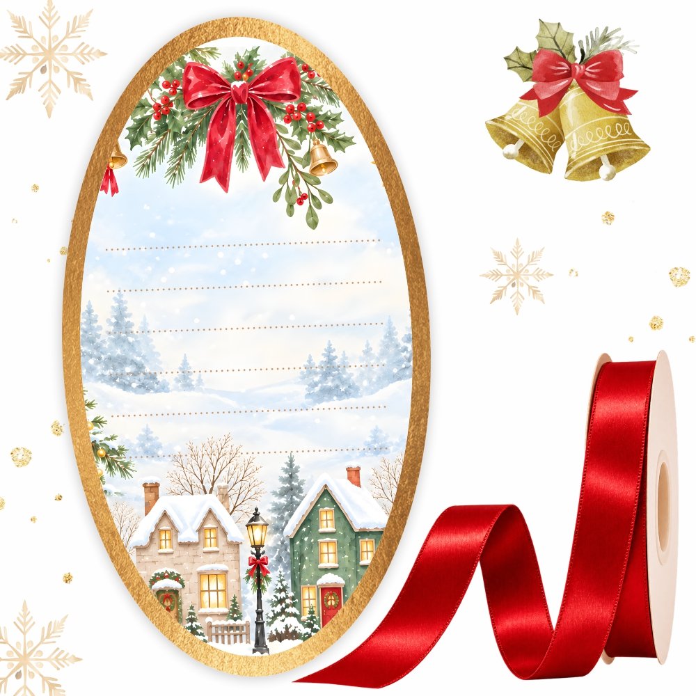 Merry Christmas New Year Note Card Gift Tags - Pack of 25 - Image 4