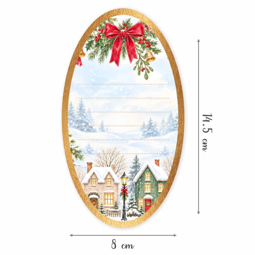 Merry Christmas New Year Note Card Gift Tags - Pack of 25 - Image 2