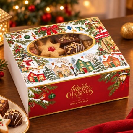 Christmas Street Gift Box / Hamper Box / Fruit Cake / 4 Jars - (Pack of 5)