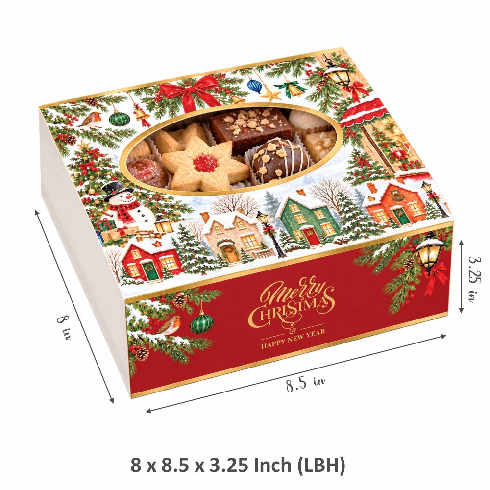 Christmas Street Gift Box / Hamper Box / Fruit Cake / 4 Jars - (Pack of 5) - Image 3